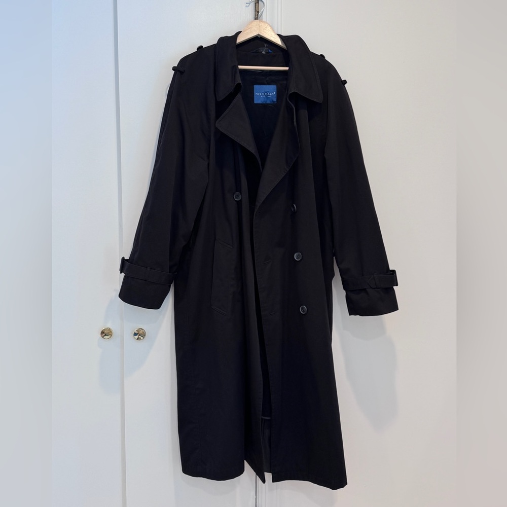 Town‎ Craft Women’s Black long Trench Coat Size 44